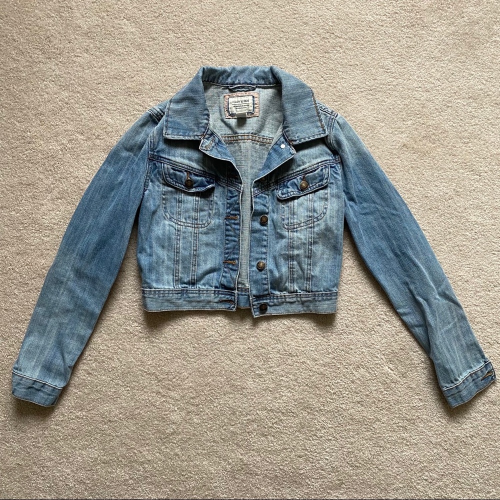 Forever 21 Cropped Light Denim Jacket Size S